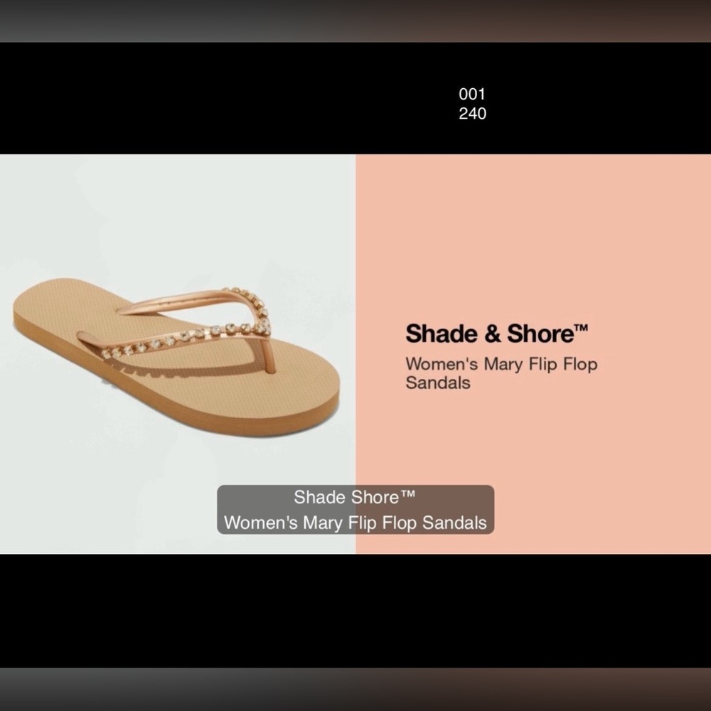 *new* Women's Mary Flip Flop Sandals - Shade & Shore™ Copper Size 7